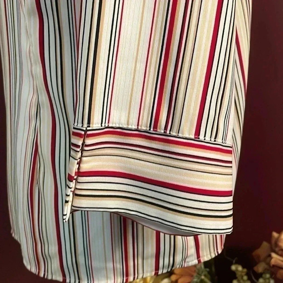 Apt 9 Stretch Striped Women’s Size 1 Blouse - Picture 5 of 9